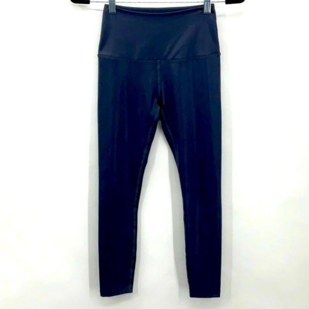 Beyond Yoga Lux High Waisted Leggings Shiny Blue Size XS